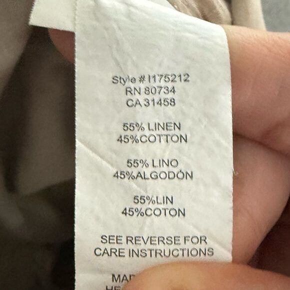 BCBGMaxazria women’s size medium wide leg linen blend drawstring pants  - Picture 6 of 7